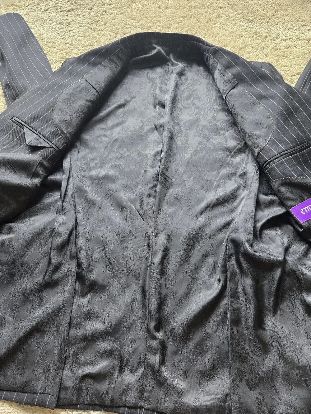 Empra Double Wing Blazer Jacket Sport Coat Mens 44/XL Stripe